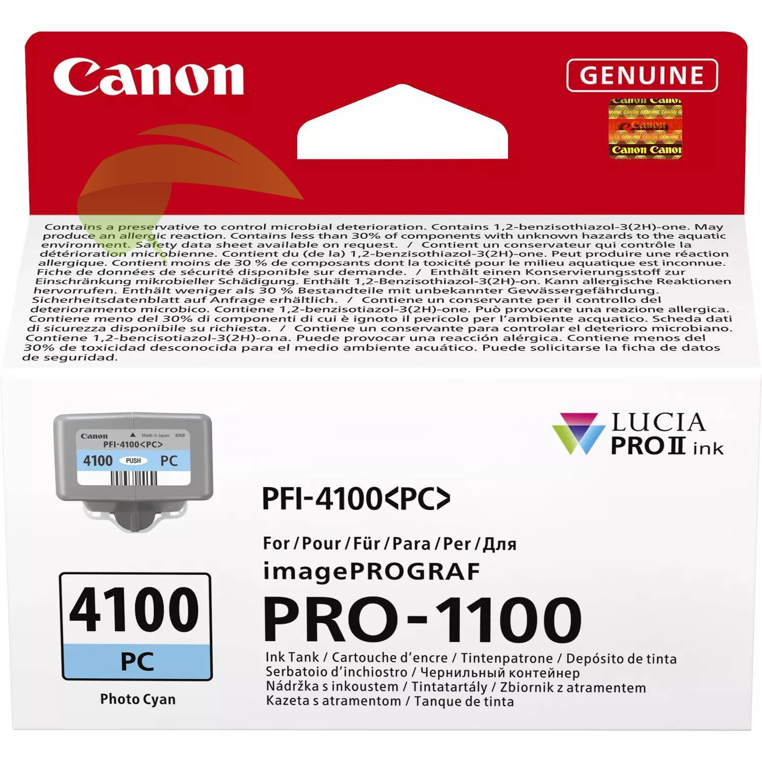 Inkoustová náplň Canon PFI-4100 PC, 6781C001 foto cyan originální, imagePROGRAF PRO-1100