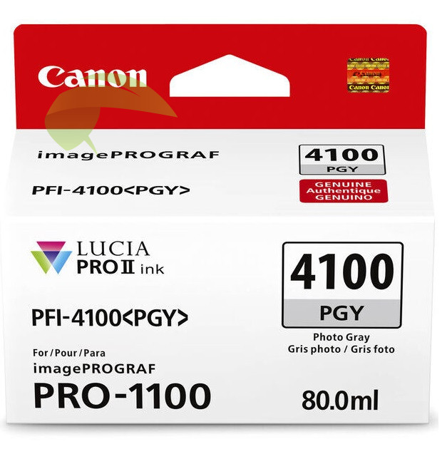 Inkoustová náplň Canon PFI-4100 PGY, 6784C001 foto šedá originální, imagePROGRAF PRO-1100