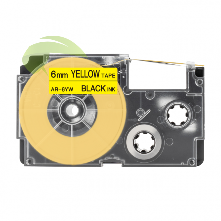 Kompatibilní páska pro Casio XR-6YW, 6mm x 8m černý tisk / žlutý podklad