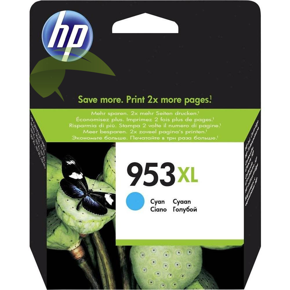 HP F6U16AE, HP 953XL originální náplň cyan, OfficeJet Pro 7740/8210/8218/8710/8715