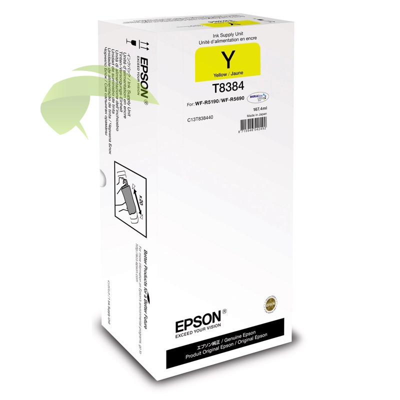 Originální náplň Epson T8384, C13T838440 žlutá, Pro WF-R5190/WF-R5690