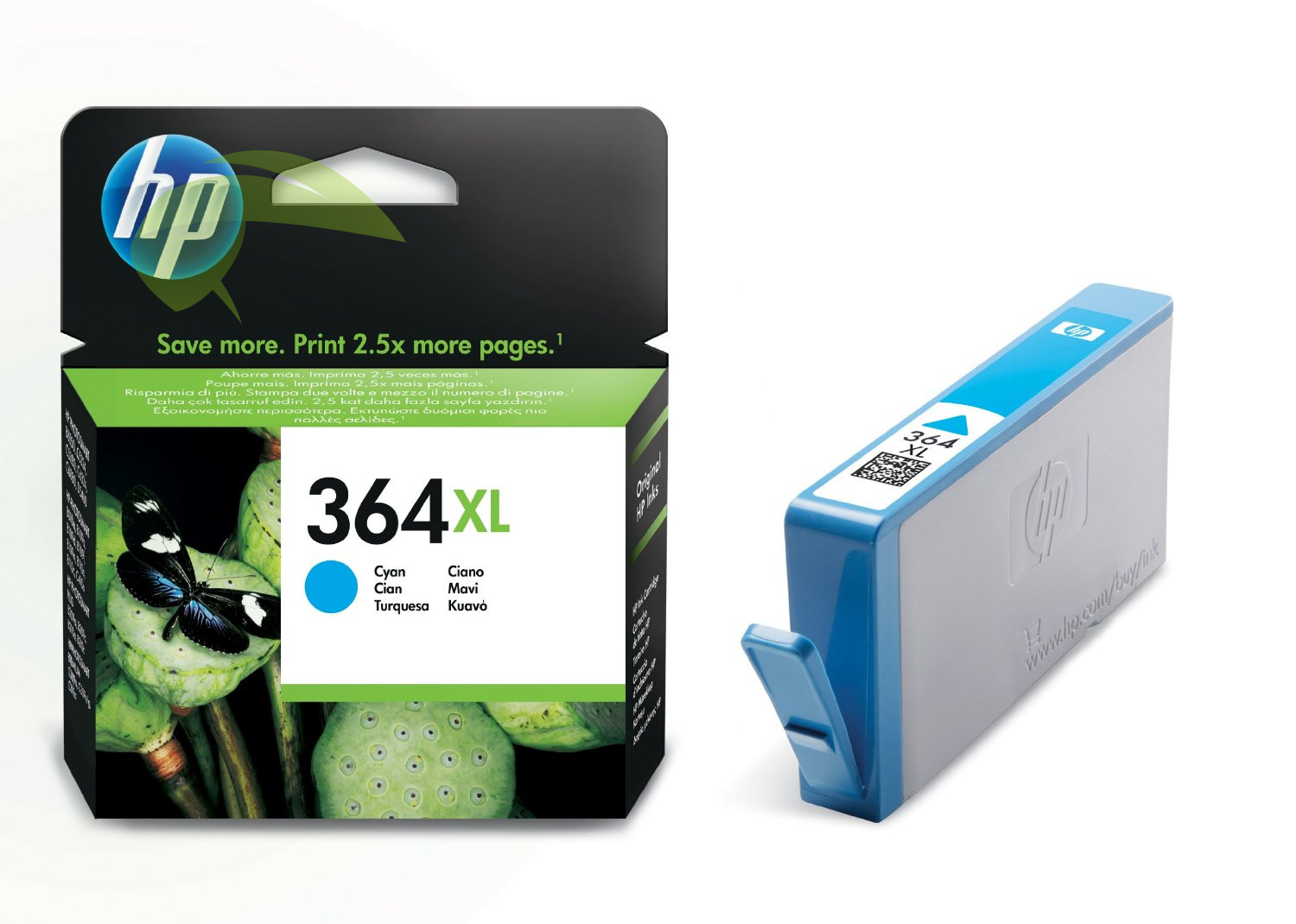 HP CB323EE, HP 364XL originální náplň cyan, Deskjet 3070A/Officejet 4620/Photosmart 5510