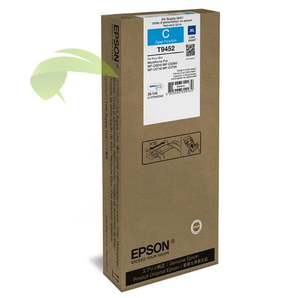 Originální náplň Epson T9452 XL cyan, C13T945240, WorkForce Pro WF-C5210/C5290