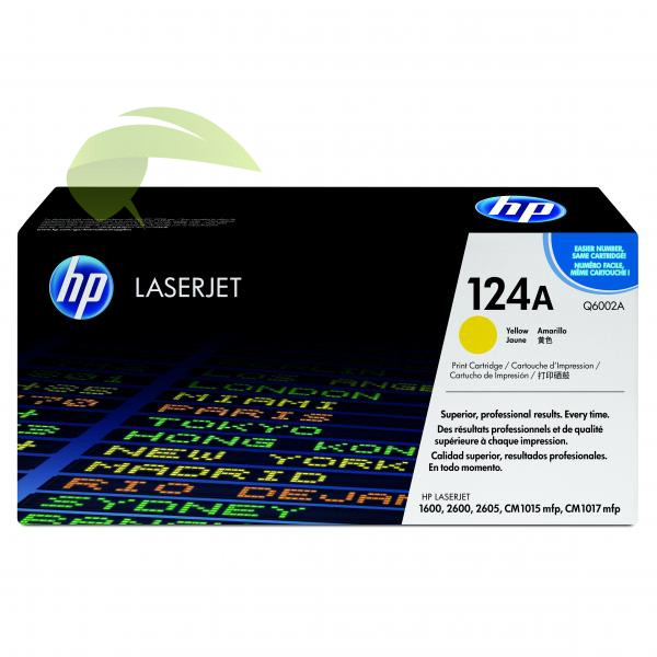 Toner HP Q6002A, 124A originální žlutý, HP Color LaserJet 1600/2600n/2605