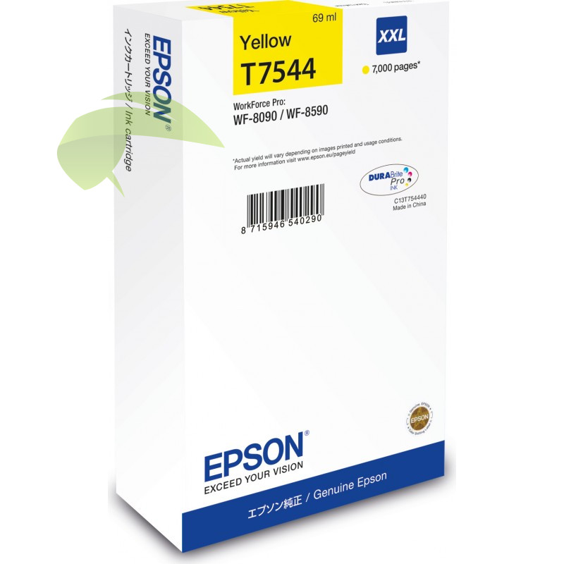 Epson T7544 (XXL) originální náplň žlutá, WorkForce Pro WF-8090/8590