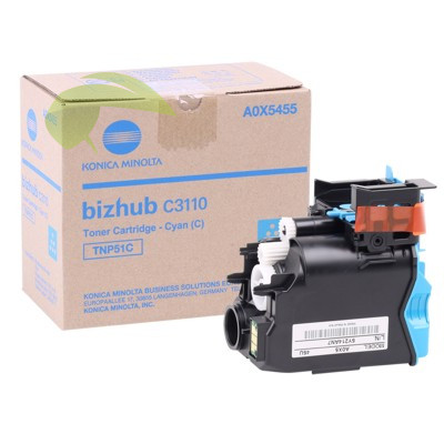 Toner Konica Minolta TNP-51C, A0X5455 originální cyan, bizhub C3110