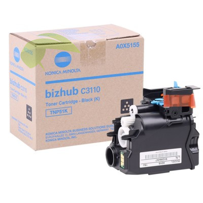 Toner Konica Minolta TNP-51K, A0X5155 originální černý, bizhub C3110