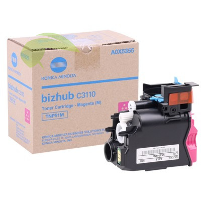 Toner Konica Minolta TNP-51M, A0X5355 originální magenta, bizhub C3110