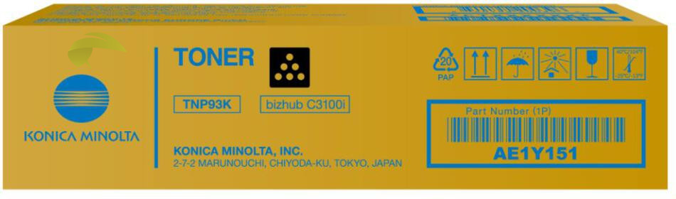 Konica Minolta TNP93K, TNP-93K, AE1Y151 originální černý toner, bizhub C3100i