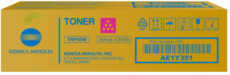 Konica Minolta TNP93M, TNP-93M, AE1Y351 originální magenta toner, bizhub C3100i