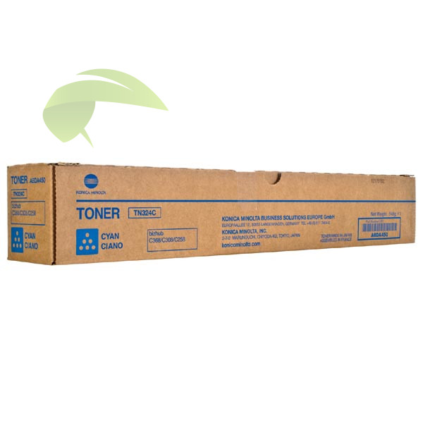 Toner Konica Minolta TN-324C, TN324C, A8DA450 originální cyan, bizhub C258/C308/C368