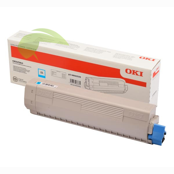 Toner OKI 46443103 originální cyan, C833/C843