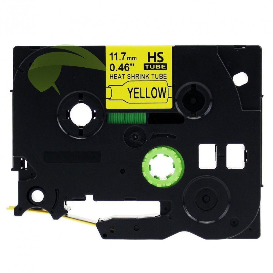 Kompatibilní páska pro Brother HSe-631, 11,7mm x 1,5m, černý tisk / žlutý podklad