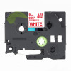 Kompatibilní páska pro Brother TZe-FX222, 9mm × 8m, flexibilní, červený tisk / bílý poklad
