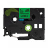 Kompatibilní páska pro Brother TZe-S721, 9mm × 8m, silně lepící, černý tisk / zelený podklad