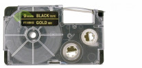 Kompatibilní páska pro Casio XR-9BKG, 9mm × 8m zlatý tisk / černý podklad