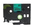 Kompatibilní páska pro Brother TZe-SE5G, 24mm × 8m, černý tisk/zelený podklad, plombovací