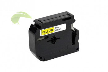 Kompatibilní páska pro Brother MK-621, 9mm x 8m, černý tisk / žlutý podklad
