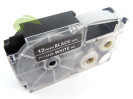Kompatibilní páska pro Casio XR-12ABK, 12mm x 8m bílý tisk / černý podklad
